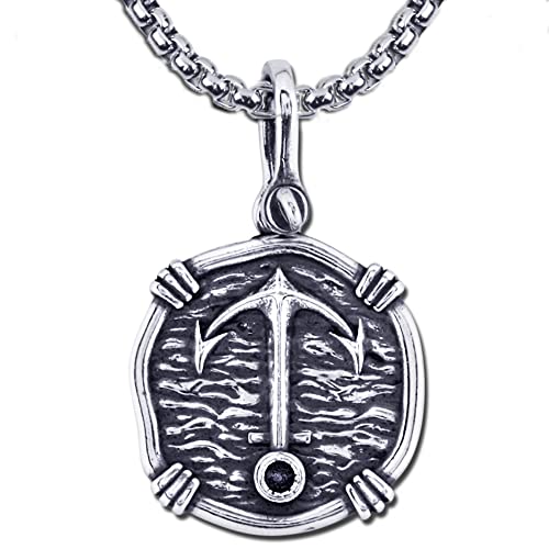 NAUTORA Addiction Recovery Support Anchor Necklace - Sobriety Jewelry Gift- Pendant Crafted in Sterling Silver with a 22" Chain