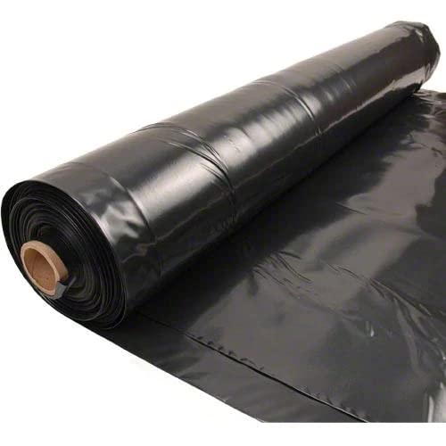 Rocky Mountain Goods 4 Mil Black Plastic Sheeting (6 FT X 100 FT) - Roll of Heavy Duty Thick Plastic for Gardening, Weeds, Yard, Landscaping, Barrier, Under House - Multi Use Polyethylene