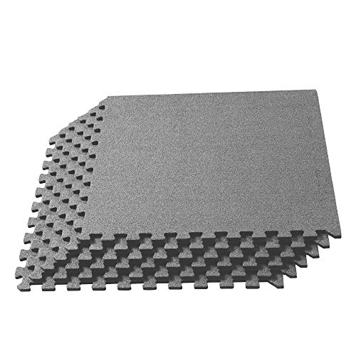 We Sell Mats 3/8 Inch Thick Interlocking Foam Carpet Tiles Durable Carpet Squares Anti Fatigue Support for Home Office or Classroom Use, 24 in x 24 in