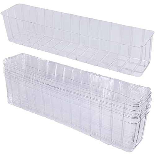 10 Pcs Plastic Planter Liners Clear Rectangular Plastic Liners for Flower Box Planter Window Box Planter 16.2" L x 3" W x 3.5" H for Indoor Outdoor Flower Arrangement Succulent Garden Windowsill Decor