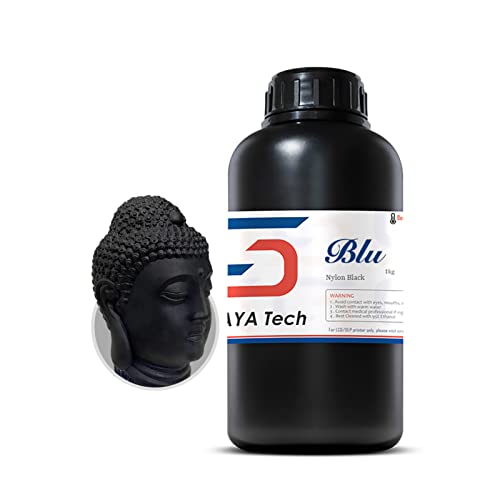 Siraya Tech Blu Nylon 3D Printer Resin Nylon-Like Strong and Precise High-Resolution 3D Printing Resin 405nm UV-Curing Rapid Resin for LCD DLP 3D Printer and 8K Capable (1kg, Nylon Black)