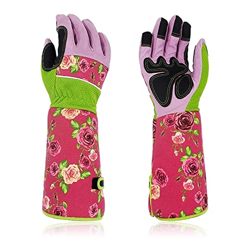 QEES Gardening Gloves,Garden Gloves For Women Thorn Proof,Long Rose Pruning Womens Gardening Gloves,Heavy Duty Cactus Pruning Thorn Proof Working Gloves,37CM Work Garden Gloves.Garden Gifts For Women