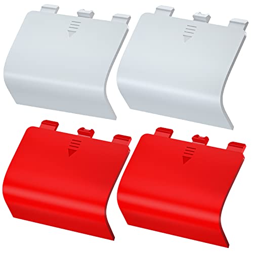Replacement Battery Cover for Xbox Series X Controller, Batteries Back Shell Door Lid Repair Part Compatible with Pulse Red Xbox Series S & Core Controller Wireless, Remote Battery Backing Pack of 4
