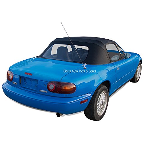 Sierra Auto Tops Convertible Top Replacement for Mazda Miata MX5 1990-2005, Cabrio Vinyl, Black, incl. Rain Rail