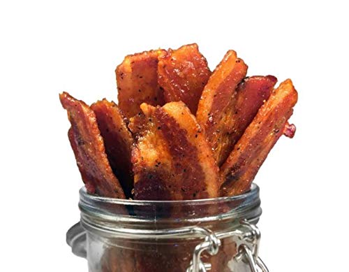 Mission Meats Delicious Uncured Kickin Sriracha Bacon Jerky Hand Crafted Small Batch Gluten Free MSG Free Nitrate Nitrite Free Paleo Healthy Snacks Natural Meat Sticks Beef Sticks Protein Snacks