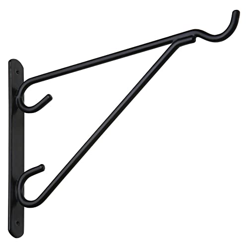 NATIONAL HARDWARE N274-647 Outdoor Bracket, 100 Lb, 12 in L, Steel, Vinyl, Black,12 Inch