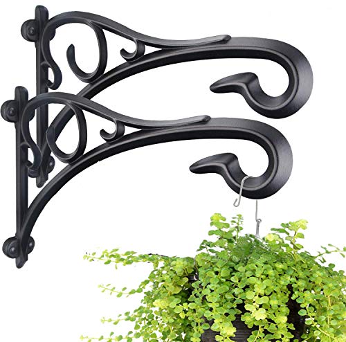 Hanging Plant Bracket,Heavy Duty Artistic Garden Hook (13 Inches/2 Pack) Thicker More Durable Rust-Resistant, for Hanging Bird Feeders,Lanterns,Potted,Outdoor Indoor Brackets Hooks