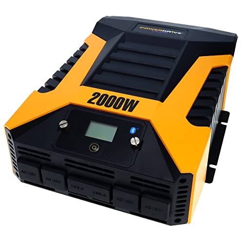 PowerDrive PWD2000P 2000 Watt Power Inverter with Bluetooth(R) Wireless Tech and Remote Control