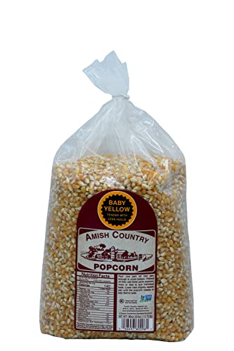 Amish Country Popcorn | 6 LB Baby Yellow Popcorn | Old Fashioned, Non-GMO and Gluten Free (6lb Bag)