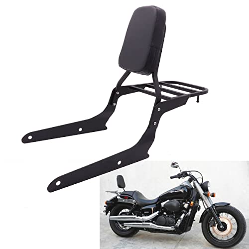 [Ship From USA] Motaux Passenger Backrest Sissy Bar with Luggage Rack for Honda Shadow Spirit 750 VT750C2 Phantom VT750C2B, Black