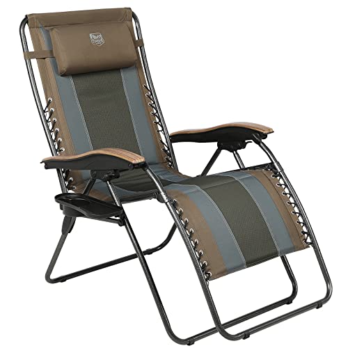 TIMBER RIDGE Outdoor Reclining Patio Padded with Adjustable Headrest and Cup Holder Foldable Zero Gravity Lounge Chair XXL for Adults, Support up to 350 LBS, Paw Patrol