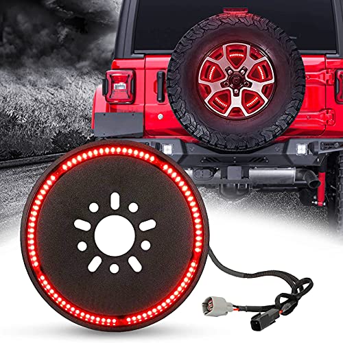 BORDAN Spare Tire Brake Light for Wrangler JL JLU Plug and Play LED 3rd Third Brake Light Wheel Light Tail Light Rear Light for 2018 2019 2020 2021 2022 Jeep Wrangler JL JLU