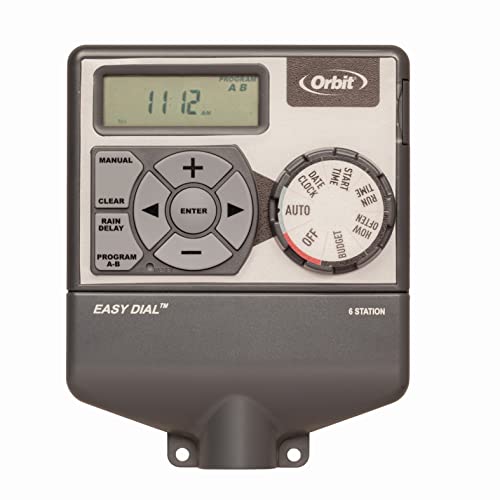 Orbit 28966 Easy Dial 6-Station Indoor Sprinkler Controller Gray
