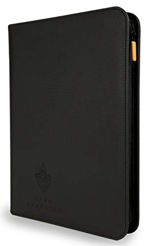 Card Guardian - 9 Pocket Premium Binder with Zipper for 360 Cards - Side Loading Pockets for Trading Card Games TCG (Black)