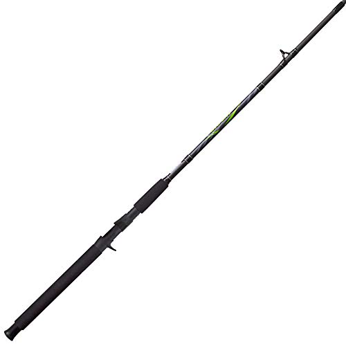 Zebco Big Cat Casting Fishing Rod, 7-Foot 2-Piece Fiberglass Fishing Pole, High-Visibility Rod Tip, Extended EVA Rod Handle, Shock-Ring Guides, Medium-Heavy Power, Black/Green