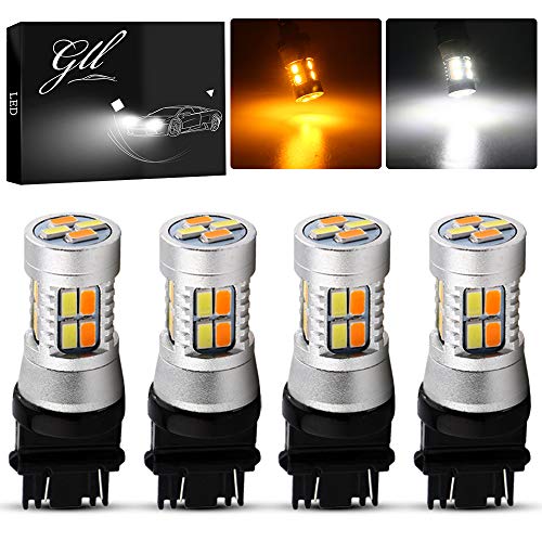 Super Bright 3157 Amber/White Switchback Turn Signal LED Light Bulbs 12V LED Replacement Light 3457 3155 4057 4057 3047 3057-4pcs