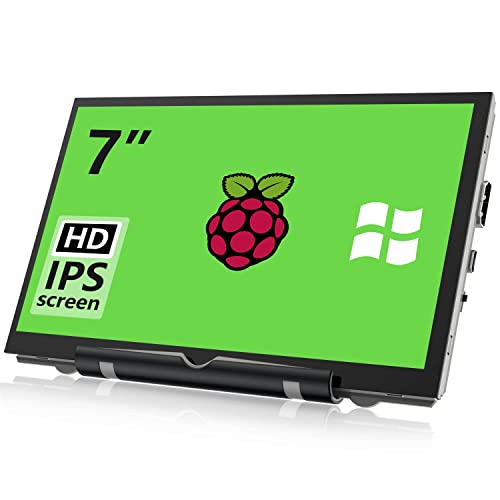 HAMTYSAN Upgraded Raspberry Pi Screen Monitor, 7 Inch Portable Monitor External Display 800x480 IPS Screen Small HDMI Monitor for Raspberry Pi 400/4/3/2/Zero/B/B+ Jetson Nano Win11/10/8/7 (Non-Touch)