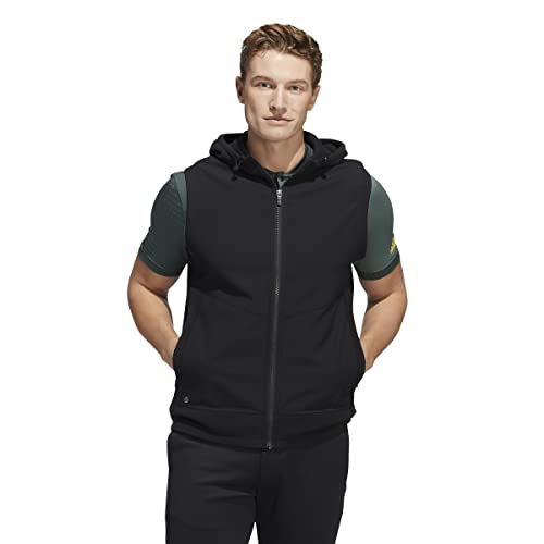 adidas Golf Men's Standard Hoodie Vest, Black, 2XL