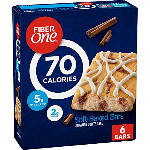 Fiber One 70 Calorie Soft-Baked Bars Cinnamon Coffee Cake, 0.89 Oz, 6 Ct
