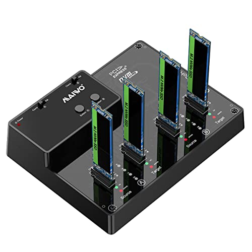 MAIWO 4 Bay M.2 NVME Docking Station, Tool-Free Type- C to NVME SSD Enclosure, Support Offline Clone duplicator and System Disk Clone Function (K3015P2)