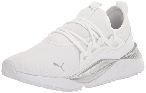 PUMA mens Pacer Future Allure Sneaker, Puma White-puma White-puma Silver, 8.5 US