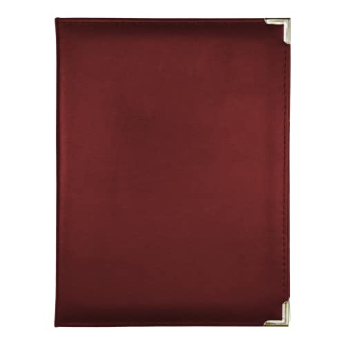 Samsill Classic Collection Business Portfolio/Executive Padfolio, Resume/Document Organizer with 8.5 by 11-Inch Legal Pad, Faux Leather with Brass Corners, Burgundy (70014)