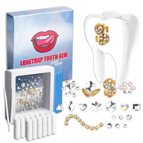 Luretrap Tooth Gem Starry Diamond Case 75 Pieces Boutique Diamonds in 15 Styles Combine Tooth gem kit for use Popular in tiktok(No Glue)