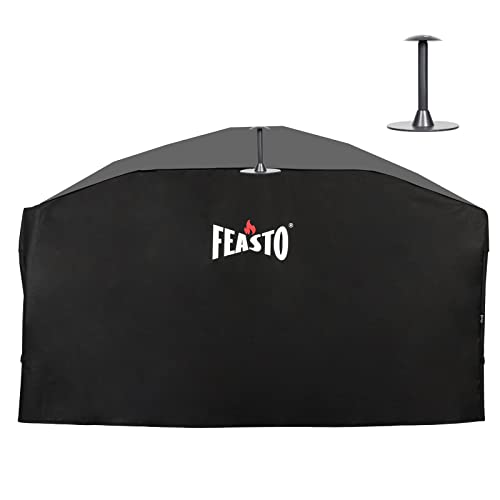 FEASTO Barbecue Grill Cover, 66 inches Outdoor Waterproof Large Grill and Griddle Cover, Fits Weber Char-Boil Nexgrill and More(L66.5 x W22.5 x H35), Includes Plastic Support Pole