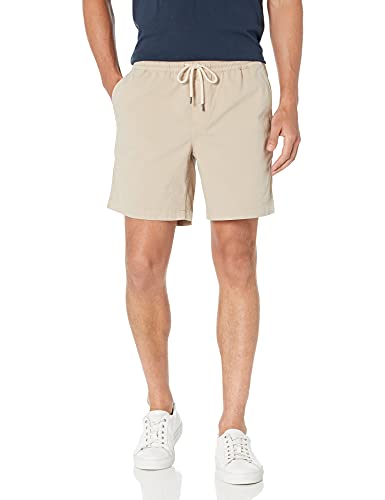 Amazon Essentials Men's Slim-Fit 7" Pull-on Comfort Stretch Canvas Short (Previously Goodthreads), Light Khaki Brown, Medium