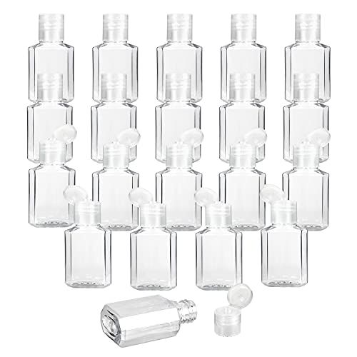 30 Pieces 1 oz Plastic Bottles Clear Travel Bottles with Flip Cap Portable Empty Hand Sanitizer Bottles, Refillable Containers for Travel Business Trip