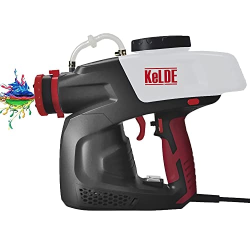 HVLP Paint Sprayer, KeLDE 600W Electric Paint Spray Gun with 3 Spray Patterns, 800ml Container for House Painting, Furniture, Wood, Wall, Ceiling, Home Interior and Exterior,Easy to Fill