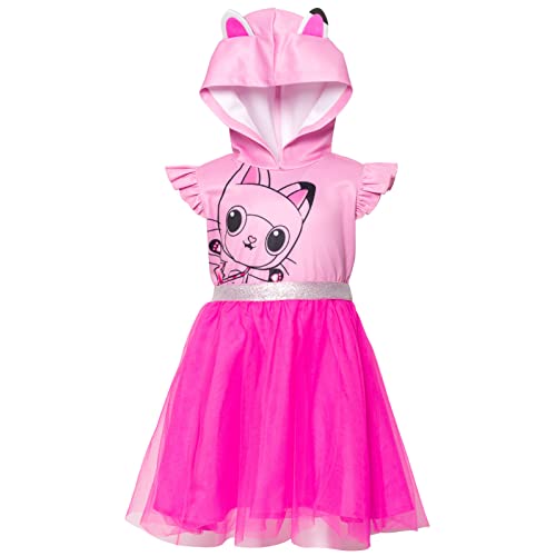 Dreamworks Gabby's Dollhouse Pandy Paws Little Girls Mesh Cosplay Tulle Dress Pink 7