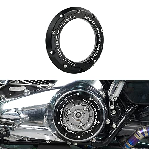 NICECNC Black Derby Cover Clutch Cover Compatible with Harley Davidson CVO Limited FLHTKSE 2014-2020,Road Glide FLTRX/Road King FLHR,CVO Street Glide FLHXSE/2/3,Freewheeler FLRT,SEE FITMENT