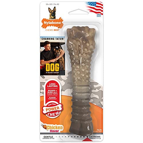 Nylabone Dog The Movie with Channing Tatum Camo Power Chew Dog Toy for Aggressive Chewers - Made in USA Chicken X-Large (1 Count)