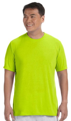 Gildan Men's 100% Polyester Moisture Wicking Performance T-Shirt, Safety Green, XX-Large