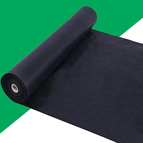 Kdgarden Premium 5oz Pro Weed Barrier Landscape Fabric Ground Cover Heavy Duty Commercial Anti-Weed Gardening Mat, 6ft x 250ft, Black