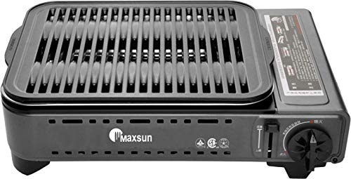 Maxsun Portable Tabletop BBQ Gas Grill Stove with Carrying Case, 7,250BTU, Camp Stove, Korean Style Barbecue,