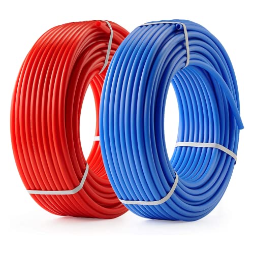 PEX Tubing -2 Rolls of PEX Tubing- 1/2 Inch X 50 ft Blue and Red PEX Pipe - Non-Barrier Radiant Heating PEX Plumbing - For Cold and Hot Water Tubing