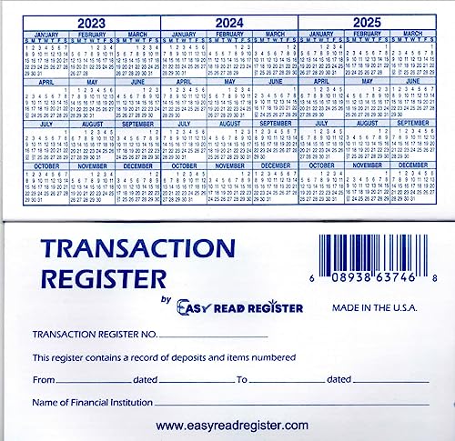 24 Pack Check Registers for Personal Checkbook, Easy to Read Checkbook Register