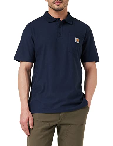 Carhartt Men's Loose Fit Midweight Short-Sleeve Pocket Polo, Navy, X-Large