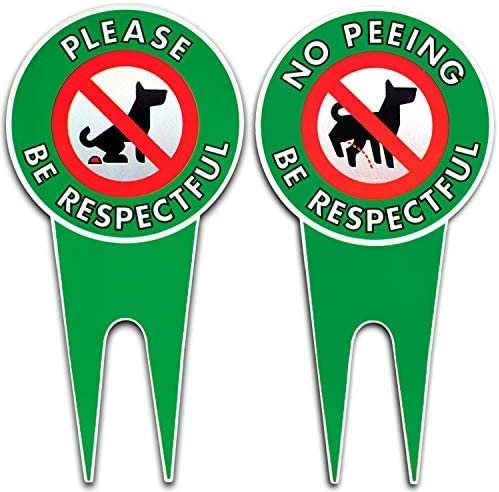Art Wall Decor Bundle Pack| X Large No Peeing/Pooping Be Respectful Dog Sign | Stop Dogs from Pooping and Peeing On Your Lawn | | Protect Your Property (XLarge No Pee/Poo Pack of 2) Vintage Signs
