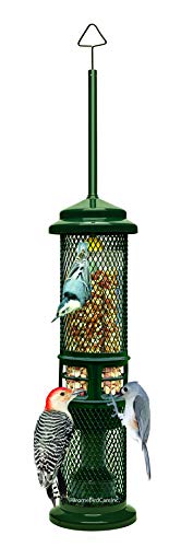 Squirrel Buster Nut Feeder Squirrel-Proof Bird Feeder for Nuts and Fruit, Two Meshes