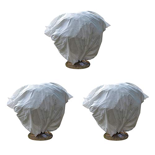 Plant Covers Frost Protection Bag Large Size Winter Drawstring Plant Covers Winter Reusable Plants Jacket for Fruit Tree Shrub Potted Plants (3 Pack 23.6"x31.49")