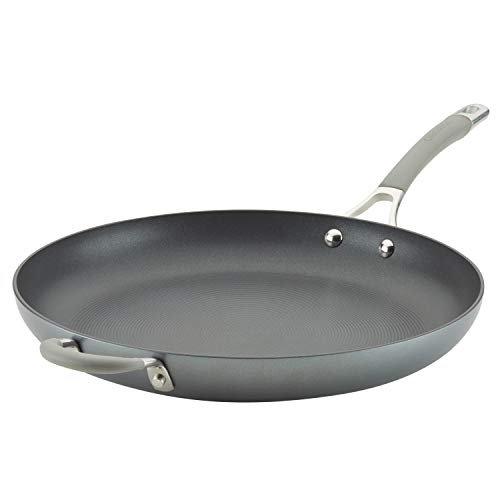 Circulon 81401 14" Helper Handle Hard Anodized Aluminum Skillet, 14 Inch, Oyster Gray