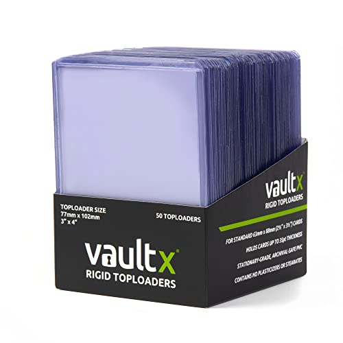 Vault X 50 35pt Toploaders - 3" x 4" Rigid Card Holders for Trading Cards & Sports Cards