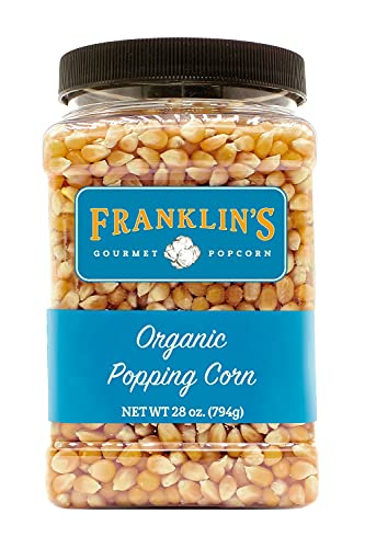 Franklins Gourmet Popcorn Certified USDA Organic Unpopped Popcorn Kernels, 28oz. Tub