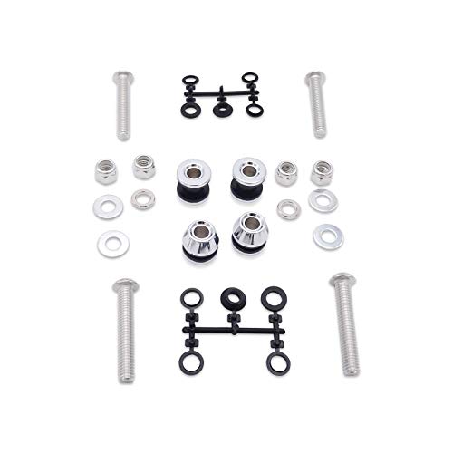 Dasen Chrome Sissy Bar Docking Hardware Kit Compatible with Harley Dyna FXDF FXDWG 2006-2017 Models(Come With Instruction)