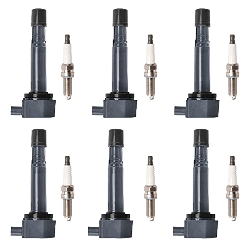 ENA Set of 6 Ignition Coil and 6 Iridium Spark Plug Compatible with Acura Honda RDX ZDX Pilot Ridgeline 3.5L 3.7L Replacement for UF624 C1665 93175