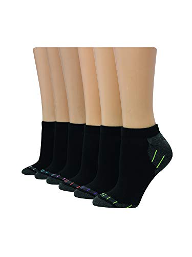 Hanes womens 6-pair Comfort Fit No Show athletic socks, Black, 5 9 US