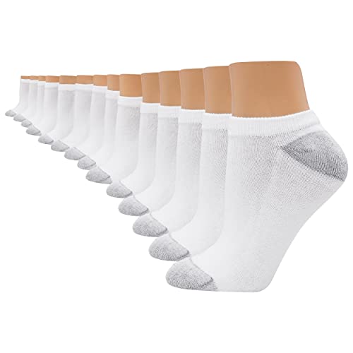 Hanes Women's Value, Show Soft Moisture-Wicking Socks, Multi-Pack, White-14, 8-12